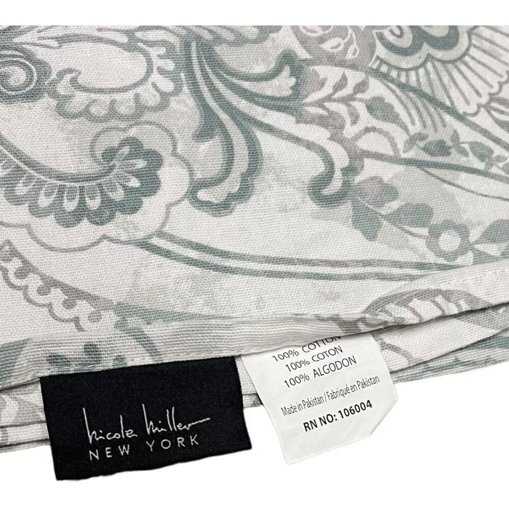 Green Blue Paisley Nicole Miller Home Fabric Shower Curtain Boho Print 63x67.75
